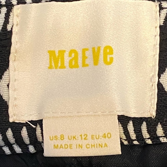 Anthropologie Maeve Black White Button‎ Front Fieldnotes Skirt US 8 #OB512596 - Picture 10 of 12